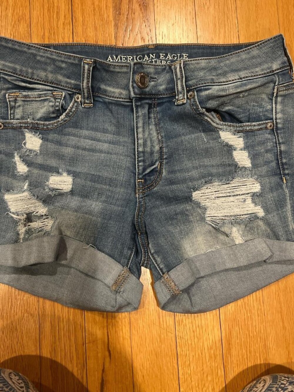 American Eagle Outfitters Women's Blue and Navy Shorts